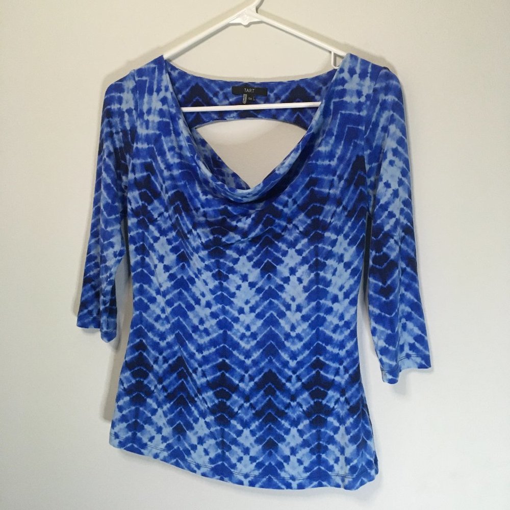 Tart Blue tie dye 3/4 sleeve blouse.